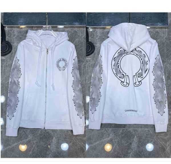 

hoodies & sweatshirts fashion luxury mens ch designer women jackets zipper sanskrit graffiti hooded sweater cross pullover hoodie coat swea, Black