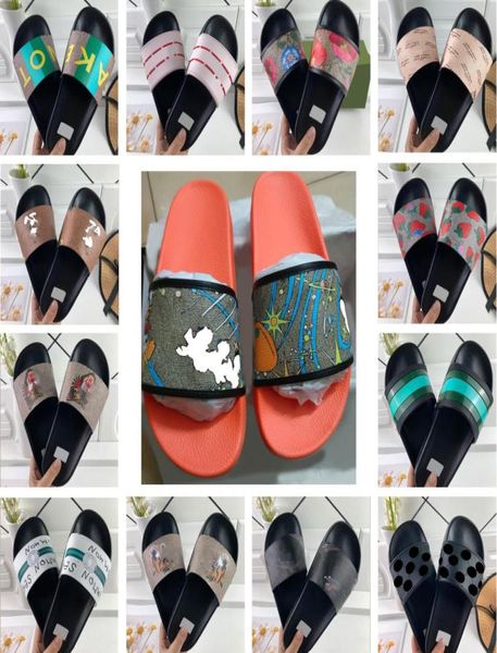 

fashion women and men slides summer slippers beach indoor flat sandals house flip flops slipper more colour shoes with box size 355573354, Black