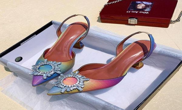 

with box size 34 to 42 adorable rainbow crystal flower clear shoes designer pumps wedding shoes party evening 9cm7285960, Black