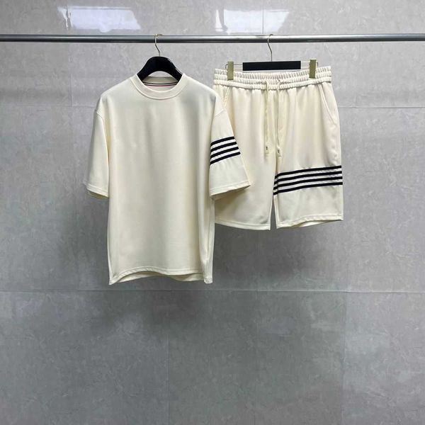 

men's tracksuits 23ss spring new tb four bar solid color sports and leisure versatile simple fashion sports set trendcl62, Gray