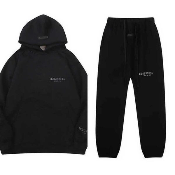 

men's luxury classics tracksuits essss ential sweatshirts letter hoodies men women sportswear hooded pant coat sweater pullover couple, Gray