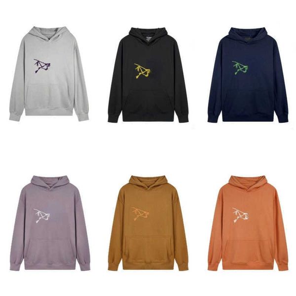 

technology fleece hooded sweater men women hoodies casual sweatshirt arc designer hoodie embroidered hoody fashion pullover coat 480g cotton, Black