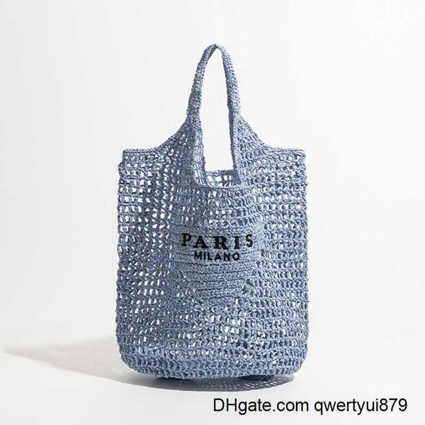 

qwertyui879 designer totes luxury design bags women plaited raffia straw bag large capacity casual tote handbag hollow summer beach vacation