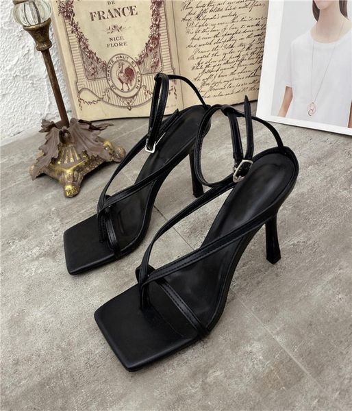 

eilyken gladiator sandals high heels shoes fall street look females square head open toe clipon strappy sandals women sdadgs4825093, Black