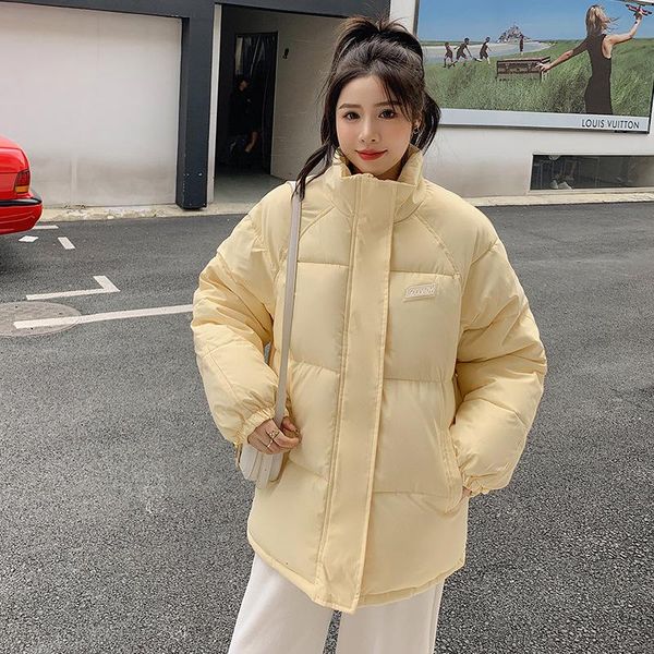 

leather women's winter korean style loose short down jacket, Black