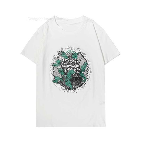 

luxury designer 2023 new ice porcelain cotton plant printed short sleeve loose half sleeve t -shirt for men and women high edition, White