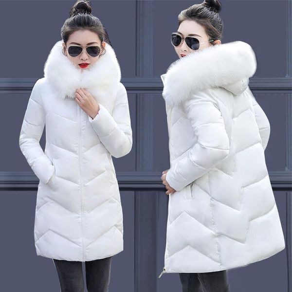 

leather 6xl 7xl plus size women parkas big fur winter hooded long down jacket female coat thick warm winter jacket for women 2022 new, Black