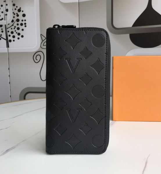 

designer zippy wallets luxury mens women purses embossed flower letter shadow credit card holders fashion zipper long slim money clutch bags, Red;black