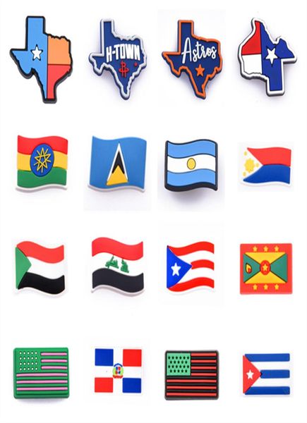 

popular designs available promotional country flag shoes decoration soft pvc for diy clog charm5425874, White;pink