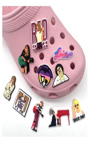 

whole pvc croc charms shoe decoration buckle clog pins buttons charm accessories cartoon singer girls boys gift9487503, White;pink
