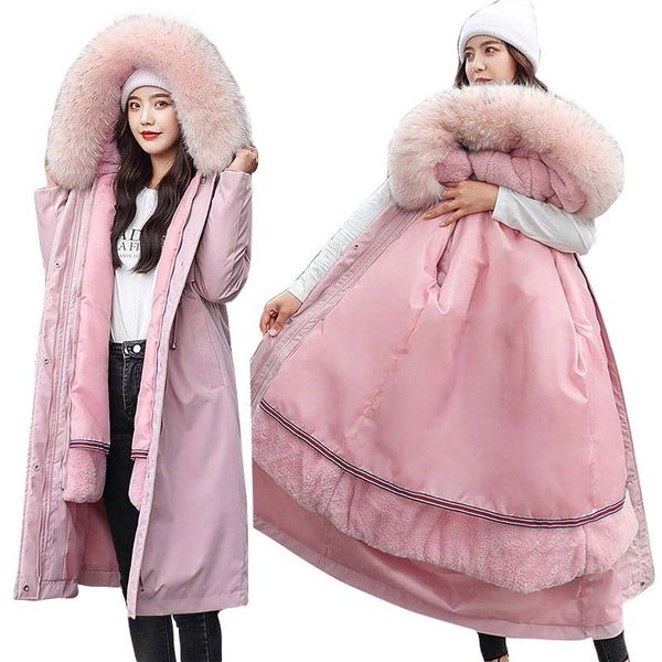 

leather parkas women down jacket new 2022 winter jacket women thick snow wear winter coat lady clothing warm female jackets parkas, Black