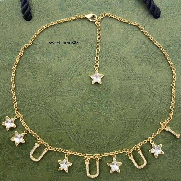 

fashion designer letter pendant necklaces chain classic necklace for women lady bride party wedding lovers gift engagement jewelry with box, Silver