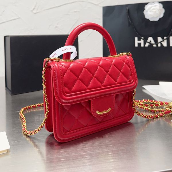 

luxury designer handle messenger flap bag women tote gold ball metal hardware 7 colors lambskin leather matelasse chain crossbody shoulder h