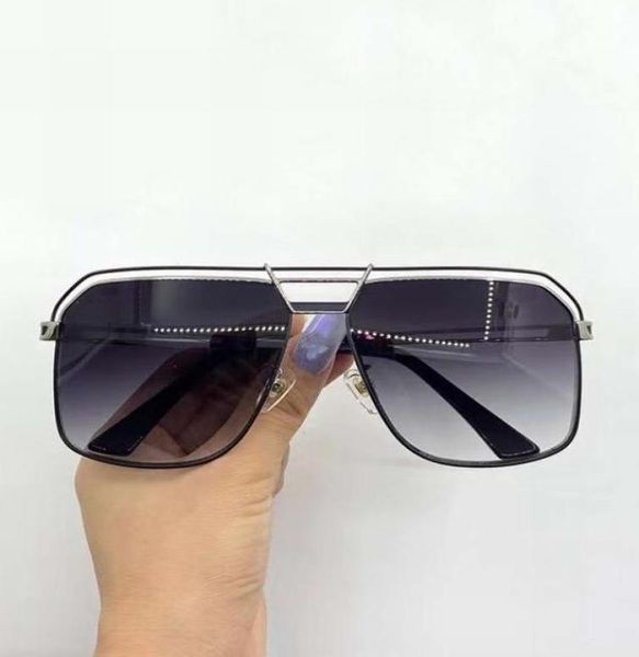 

silver black grey shaded square sunglasses 992 gafas de sol men fashion sunglasses uv400 protection glasses with box9496031, White;black