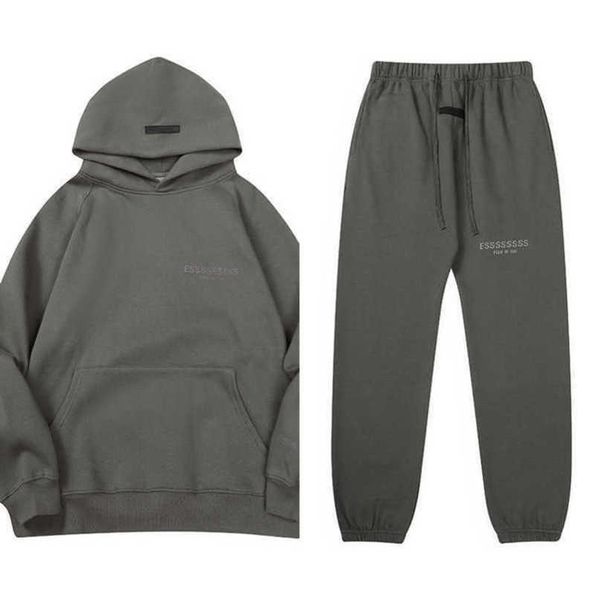 

classics men's luxury tracksuits essentials sweatshirts letter hoodies men women ess sportswear hooded pant coat sweater pullover coup, Gray