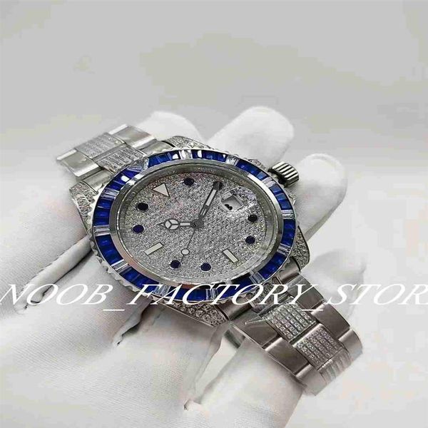 

men watches factory blue green diamond bezel classic 40 mm 2813 automatic movement diamond strap christmas gift wristwatches 244m, Slivery;brown