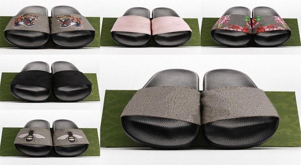 

mens women designer slippers summer slides sandals beach slide flat platform ladies bathroom home shoes flip flops striped casual 7819972, Black