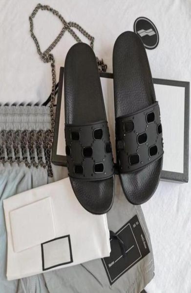 

leather sandal women luxury desingers slippers fashion thin flip flops brand shoe ladie shoes sandals flippers with box4039933, Black