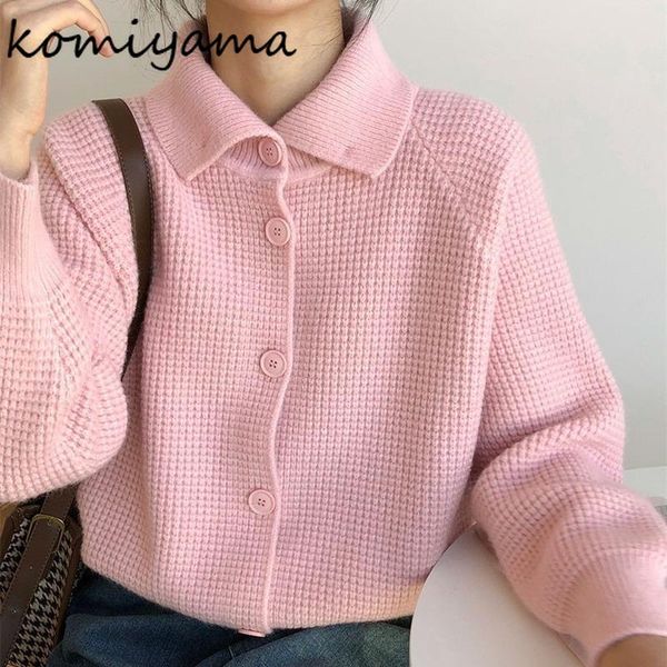 

sweaters komiyama fashion simple all match sweaters jackets lapel neck long sleeve sweater women autumn winter temperament cardigan, White;black