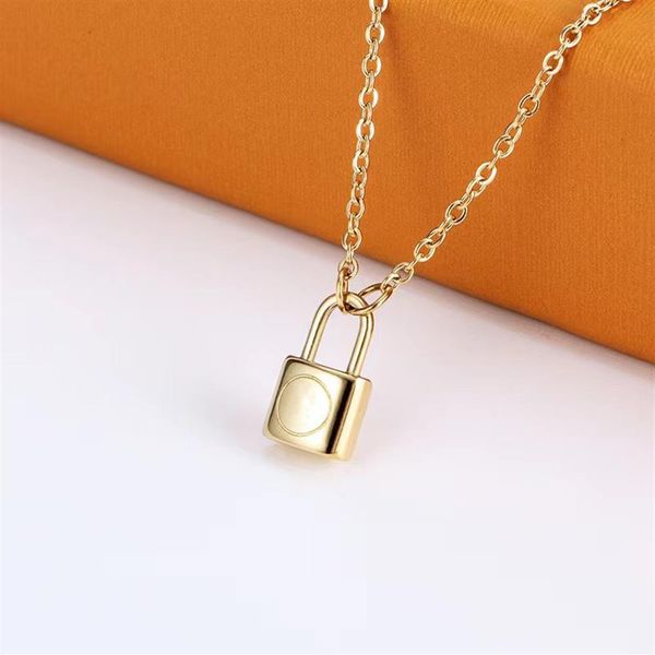 

lock head pendant necklaces titanium steel designer for women men luxury jewlery gifts woman girl gold silver rose gold whole 296x