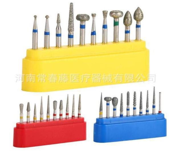 

10pcs dental high speed burs set diamond drill bits teeth polishing tooth preparation bur dental equipment9269040