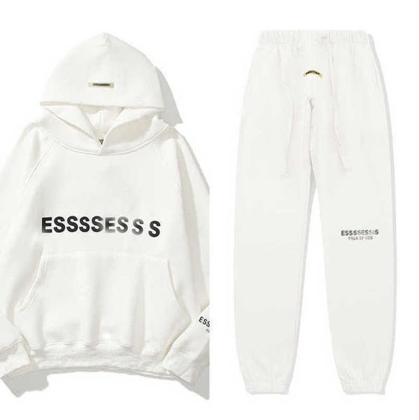 

luxury men's classics sweatshirts essss entials tracksuits letter hoodies men women sportswear hooded pant coat sweater pullover coupl, Black
