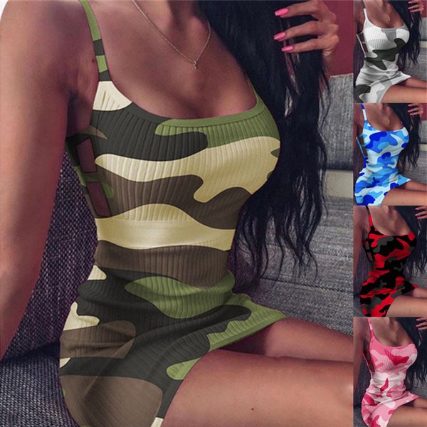 

casual dresses summer camo slip dress women strapless sleveless camouflage print mini clubwear party dresses lthtd2365xh 230420, Black;gray