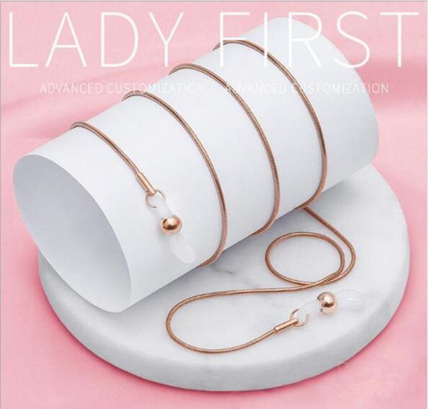 

fashion quality retrovintage sunglasses snake chain aircraft titaniumstain readingglasses antislip rope neck cord retainer sili5293846