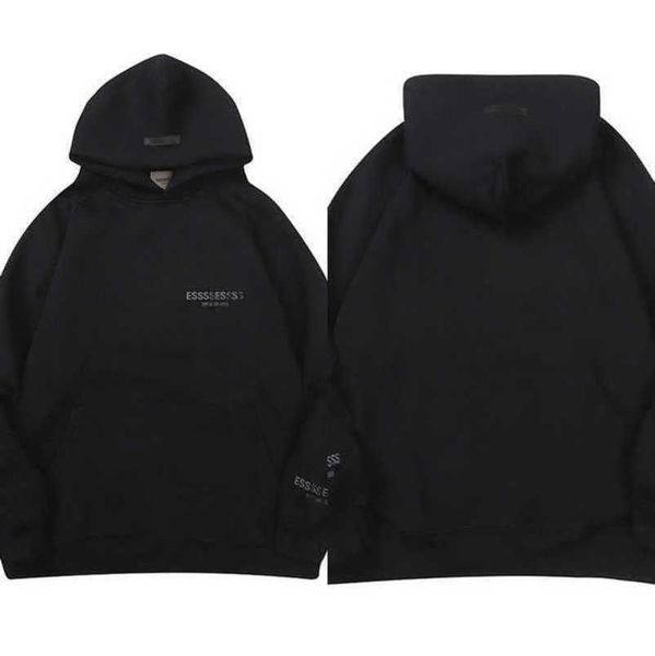 

men's luxury classics tracksuits esss entials sweatshirts letter hoodies men women sportswear hooded pant coat sweater pullover couple, Black