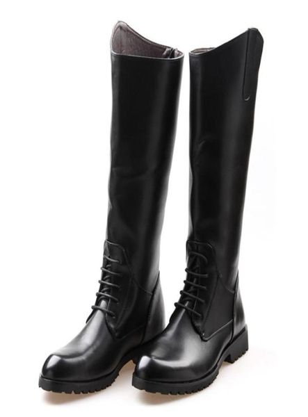 

new arrival fashion designer black long knee boots men round toe riding boot cowboy pu leather motorcycle boot man botas size 3849657330