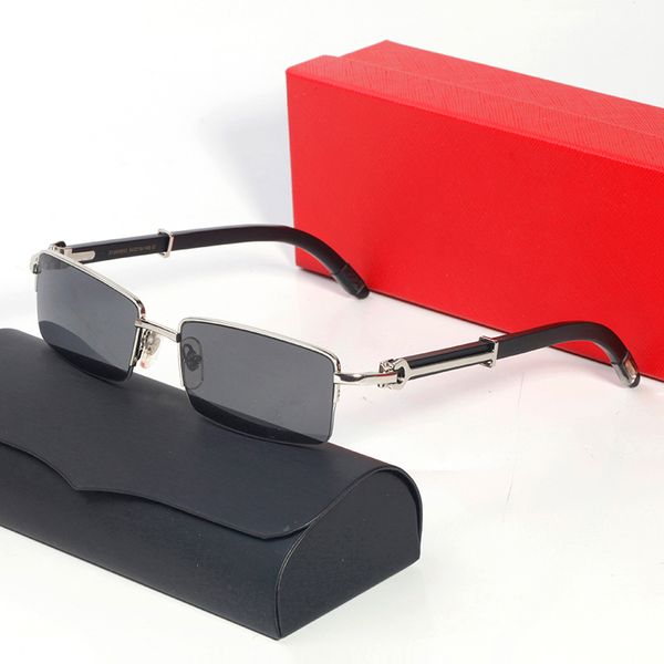 

silver fashion designer sunglasses for women mens carti glasses rectangular rimless lunette eyeglasses frameless wooden frames eyewear acces, White;black