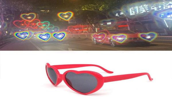 

fashion sunglasses frames love heart shape women pc frame light change lens colorful sun glasses female red pink shades magic8310001, Black