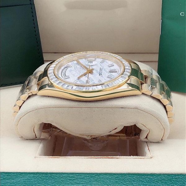 

latest version 41mm luxury pave full diamond automatic with sapphire glass fashion men's watches wristwatch2091, Slivery;brown