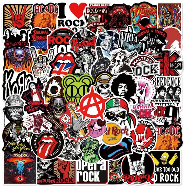

104pcs rock band sticker pack for lapskateboard motorcycle decals5500629