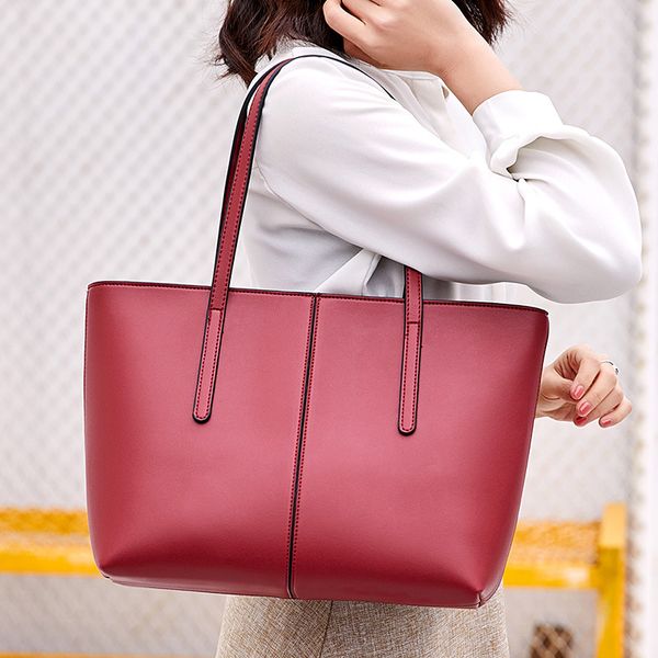 

hbp trendy tote bag simple handbag pu large capacity shopping fashion shoulder bag