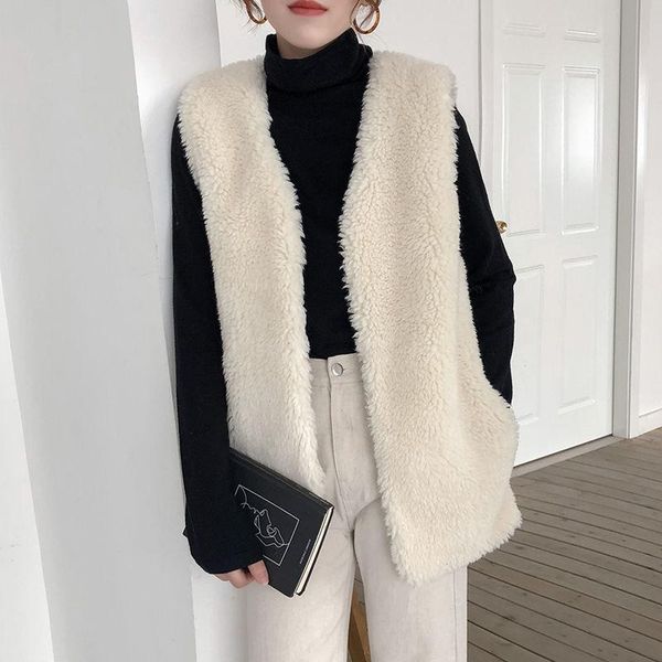 

fur jacket women faux fur coat faux fur vest women's autumn and winter vest coat veste femme, Black