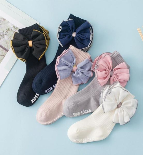 

fashion girls bow socks ins chidren cloth big bows princess socks kids cotton knitting legs a89453198103, Pink;yellow