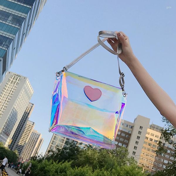 

shoulder bags summer harajuku girl laser colorful love envelope bag women messenger wholesale