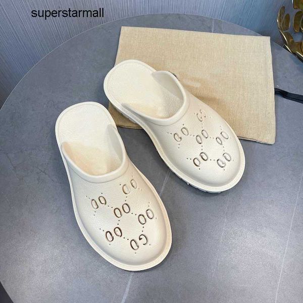 

2021mensperforatedgplatformsandalswomendesignerslipperfashionluxuryhollowshoescandycolorsmen'ssliponsandalflipflopswith ggity, Black