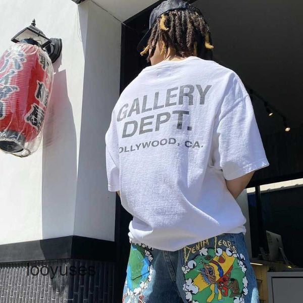 

mens t dept shirt tshirts galleryes noeast 2023 letter printed t-shirt for men women lovers fashion brand loose high street short sleeve, White;black