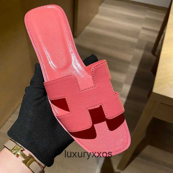 

orans sandals outwear shoe 2023 slide slippers designer women's fashion beach leather medium sandal heel thick beach shoes o3jr