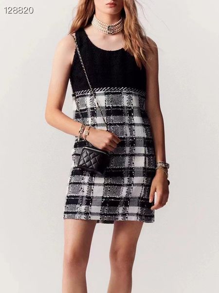 

chan 2023 summer dresses for women new dresses dinner dress ladies party dresses designer ootd fashion summer skirt logo grade tweed skirt b, White;black