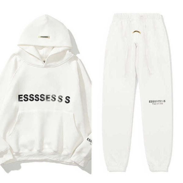 

luxury men's classics sweatshirts esss entials tracksuits letter hoodies men women sportswear hooded pant coat sweater pullover couple, Gray