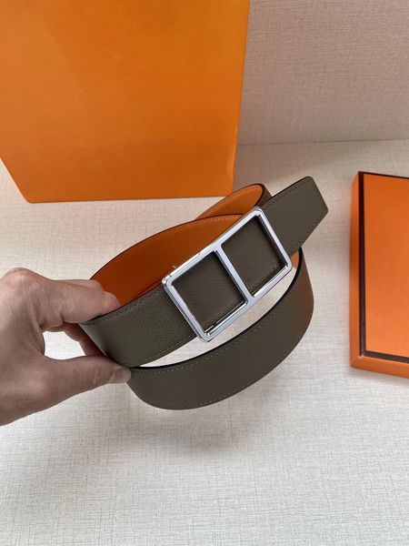 

fashion belts belt man belts for men designer genuine leather gold silver black stee geometric buckle 3.8cm width double-sided adjustable wa, Black;brown