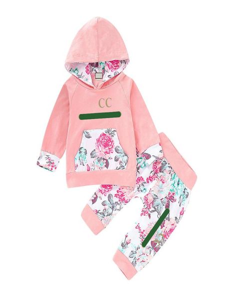 

classic letters toddler baby girls clothing sets 100 cotton kids sportswear clothes autumn child designer garment 02years2846646, White