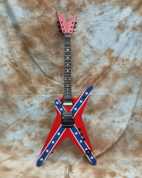 

electric guitar handmade unique unusual dimebag dixie rebel flagred2380969