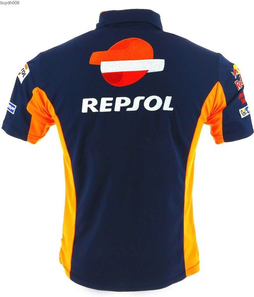 

izud men's t shirt 2023 new style hrc repsol for polo motocross team racing motorcycle atv bike riding cotton polo, White;black