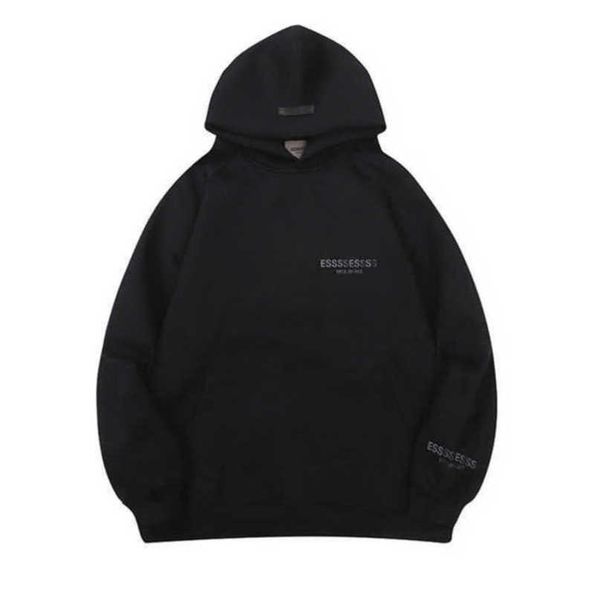 

luxury fashion men's sweatshirts essss ential tracksuits letter hoodies men women sportswear hooded pant coat sweater pullover couple, Black