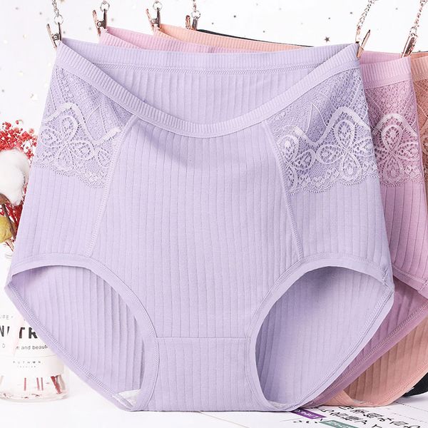 

undergarments xl-6xl plus size high waist panties women cotton underwear comfortable elastic soft large elastic soft ladies seamless briefs, White