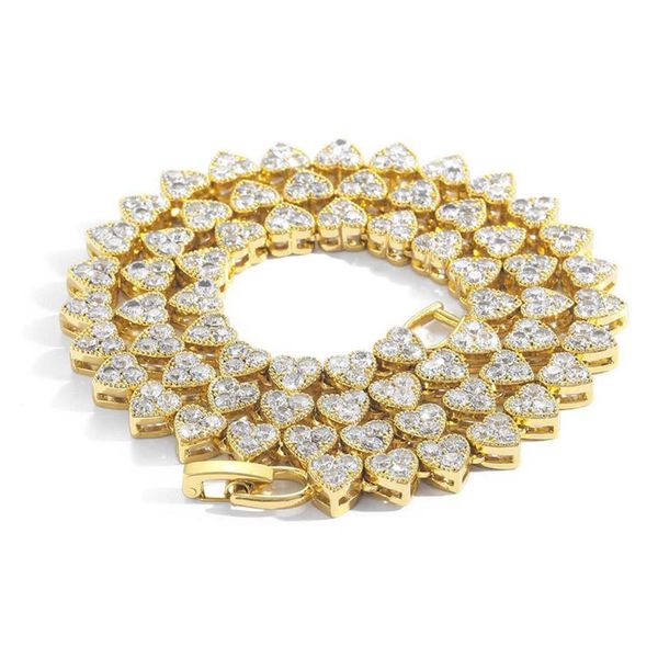 

18k gold chain iced out love heart shaped couple necklace and bracelets gold silver plated bling hip hop jewelry1751